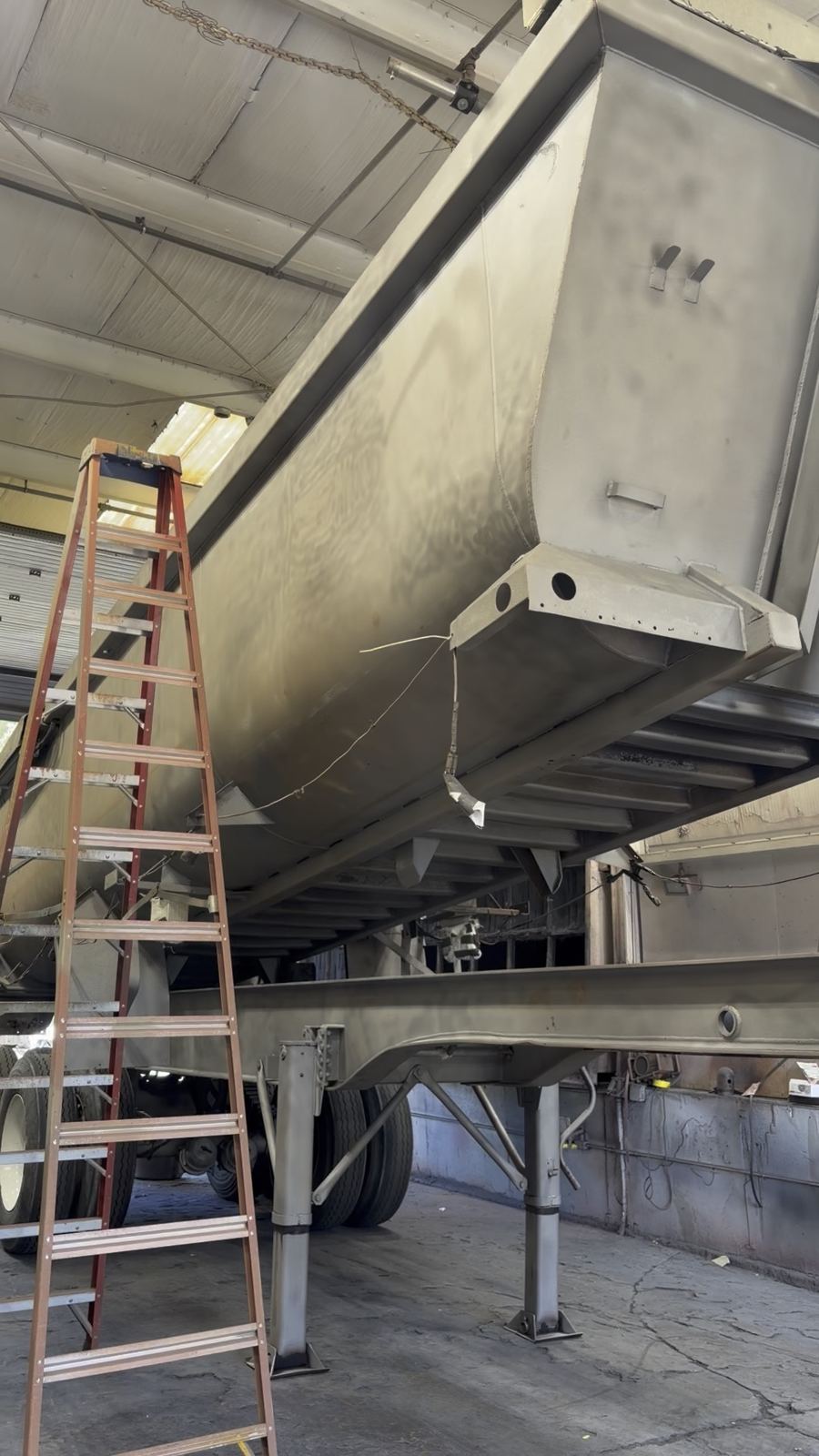 Dump body sandblasted to bare metal in Whitman MA